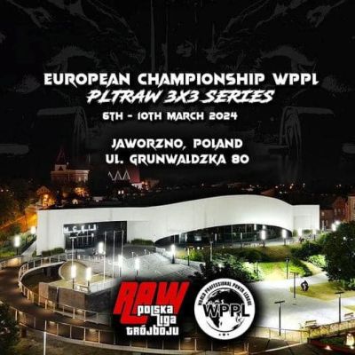 Mistrzostwa Europy w trójboju siłowym w Jaworznie - plakat